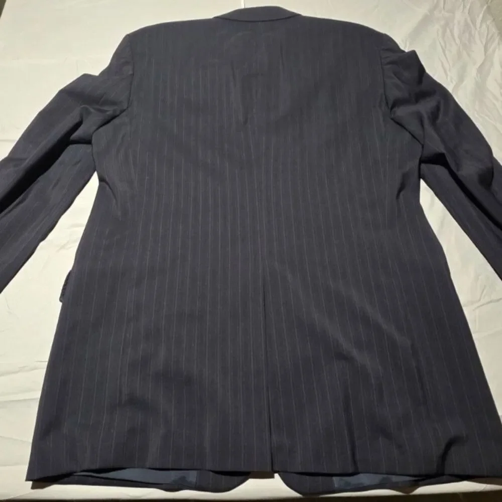 Hugo Boss Men's Navy Pinstripe Blazer Sport Coat 44T